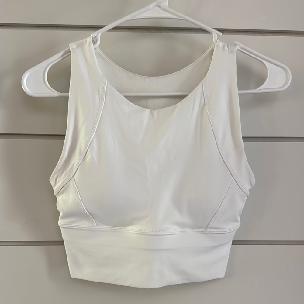 Amazon White Sleeveless Fitted Crop Top